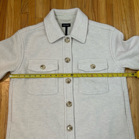 Cozy Earth Women's Bouclé Wool Shacket Alabaster - Picture 8 of 9